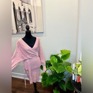 Blush Pink Pearl Beaded Dress